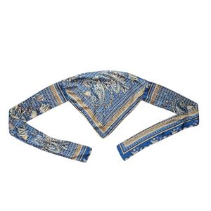 Blue & Gold Womens Bandana Tye Top Size Medium